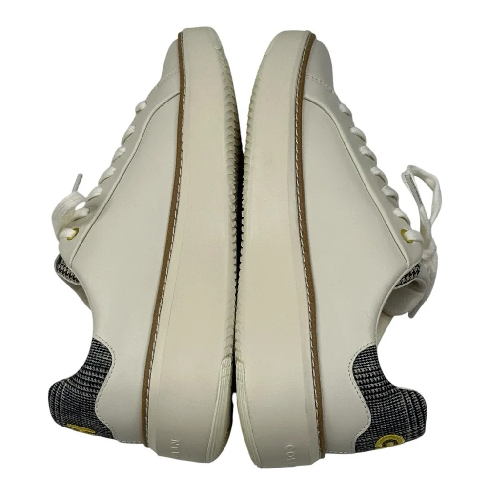 Cole Haan GrandPrø Topspin Sneaker Leather Ivory-Mini Plaid Womens 7.5B New $100